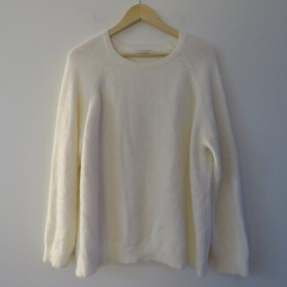 Z SUPPLY Alexa Eyelash Sweater in Vanilla Ice Neutral Lounge Soft - Size L - Picture 2 of 15